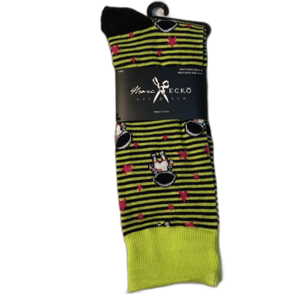 Marc Ecko Cut & Sew Mens Novelty Crew Socks Green Astronaut